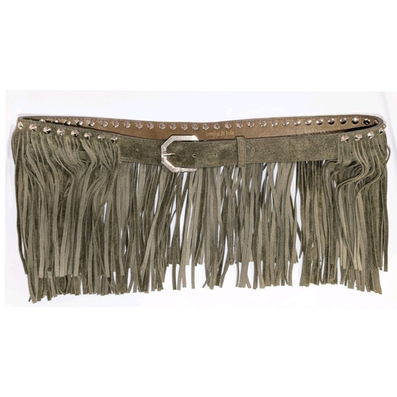 Bimba & Lola Western Style Suede Fringe Belt
